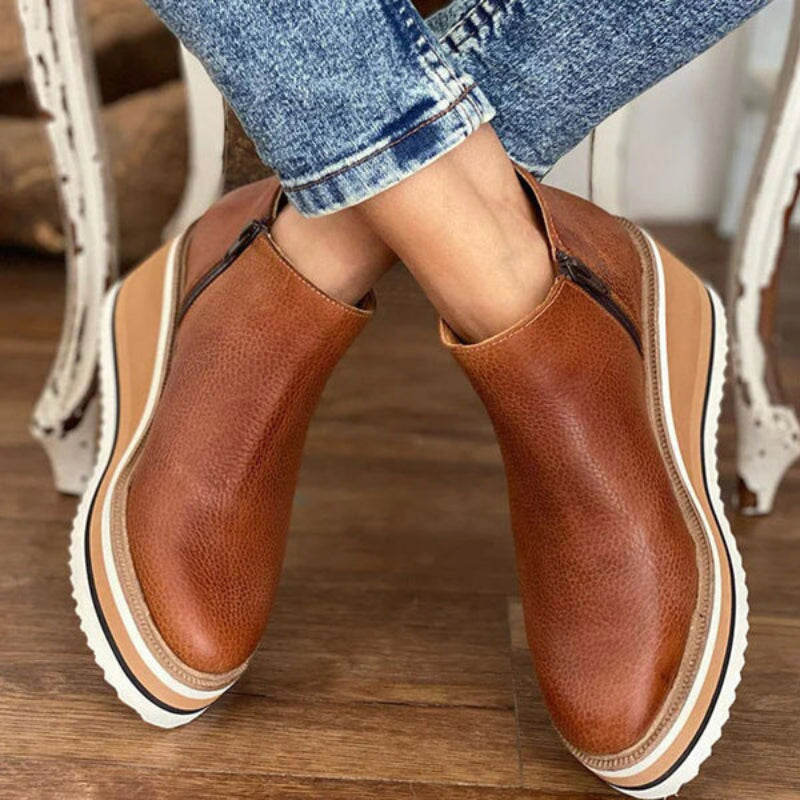 Botines de cuña para mujer con encanto vintage