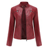 Chaqueta elegante de imitación de cuero para mujer