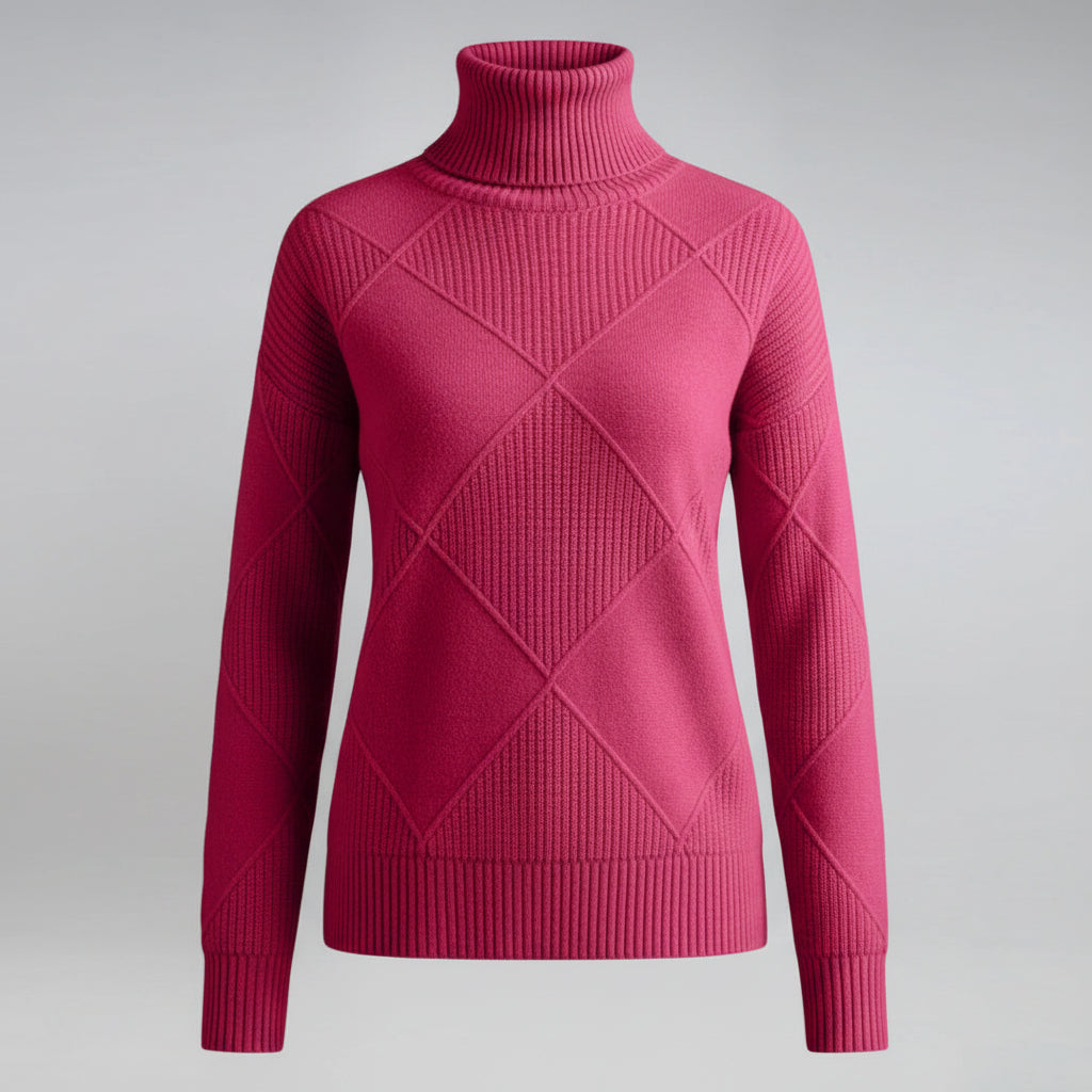 Suéter fino de mujer con cuello alto