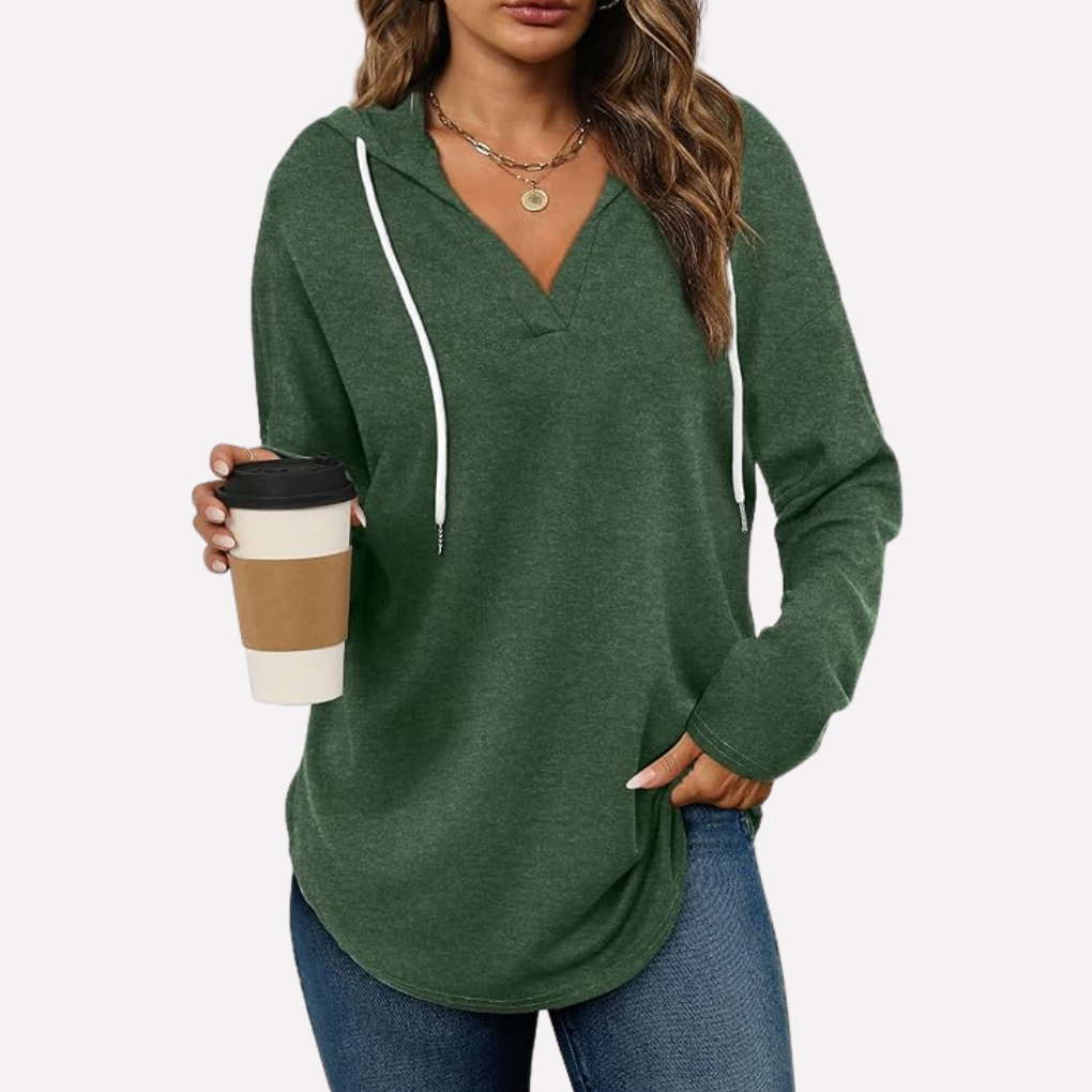 Sudadera de Manga Larga con Cuello Redondo para Mujeres