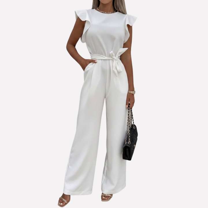 Mono Elegante con Mangas Flotantes