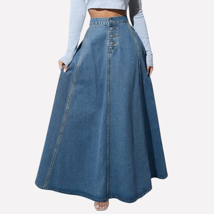 Falda de mezclilla A-Line para mujer