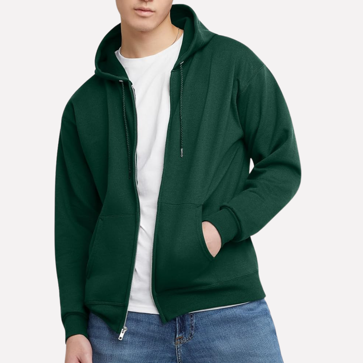 Sudadera con capucha de cremallera completa para hombre