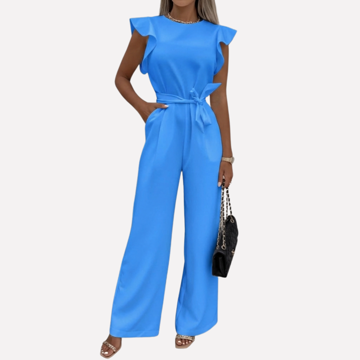 Mono Elegante con Mangas Flotantes