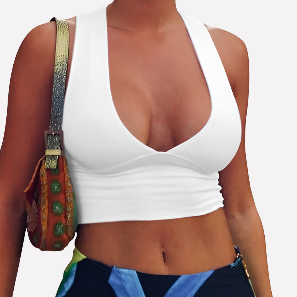 Top Corto Racerback con Corte de Mujeres