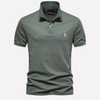 Polo de Algodón Lujoso para Hombres con Bordado de Ciervo