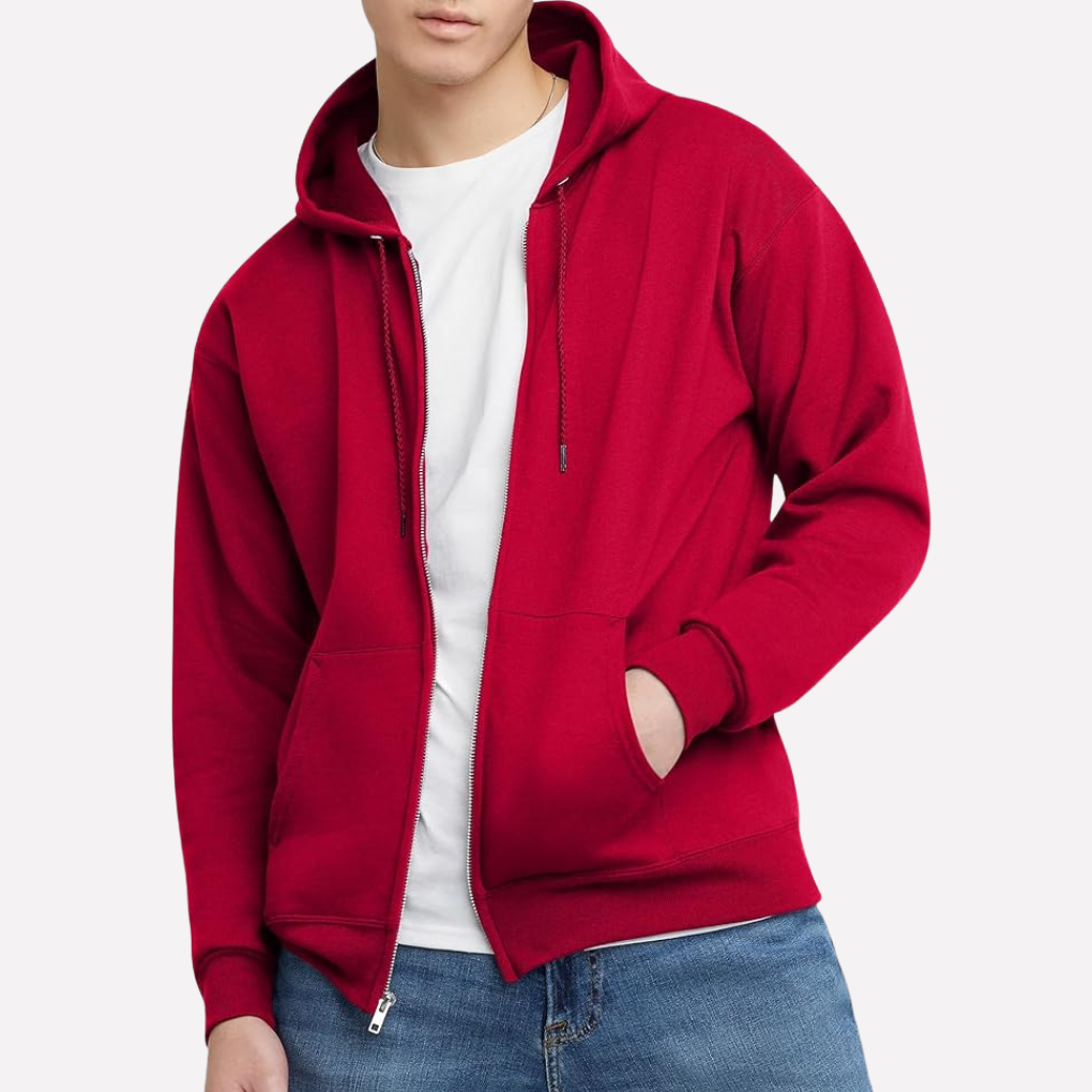 Sudadera con capucha de cremallera completa para hombre