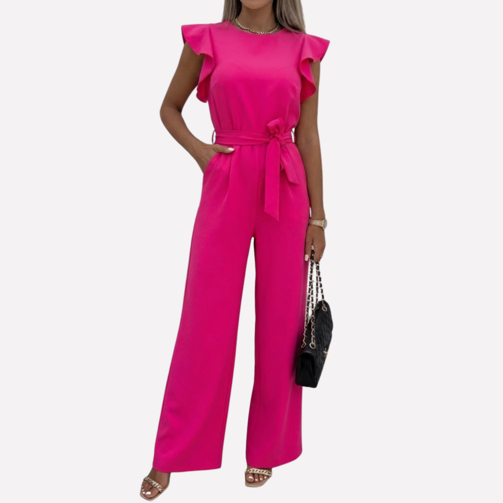 Mono Elegante con Mangas Flotantes