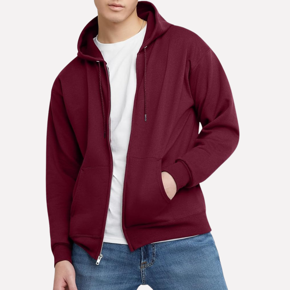 Sudadera con capucha de cremallera completa para hombre
