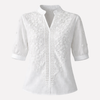 Blusa Blanca de Verano con Bordado para Mujeres