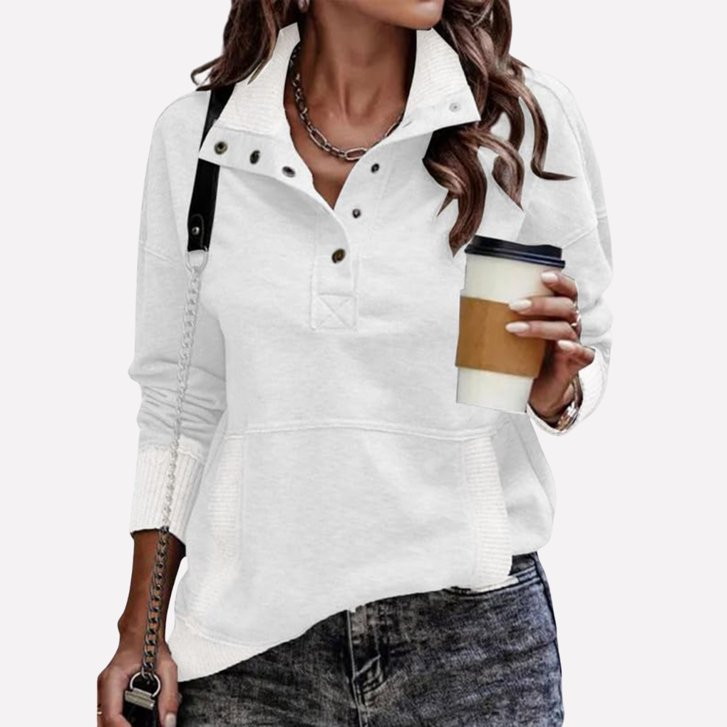 Sudadera Casual de Manga Larga con Cuello Stand