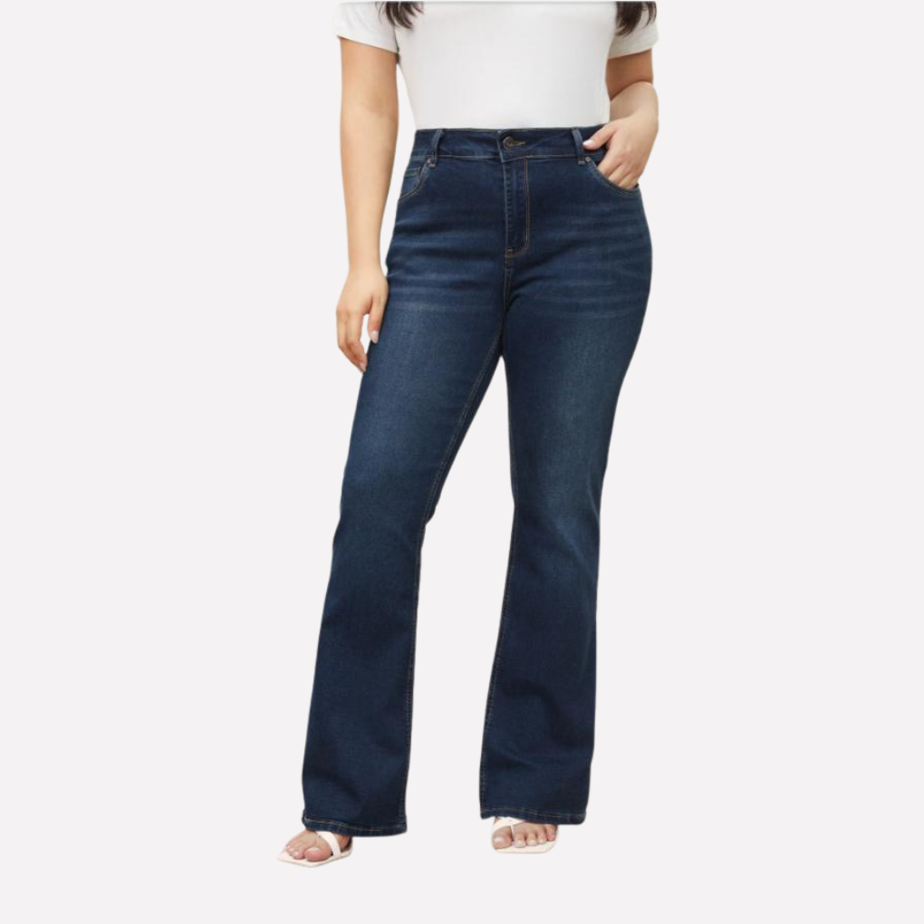 Pantalones Vaqueros de Mujer de Alta Cintura y Pierna Recta – Estilo Casual Recortado