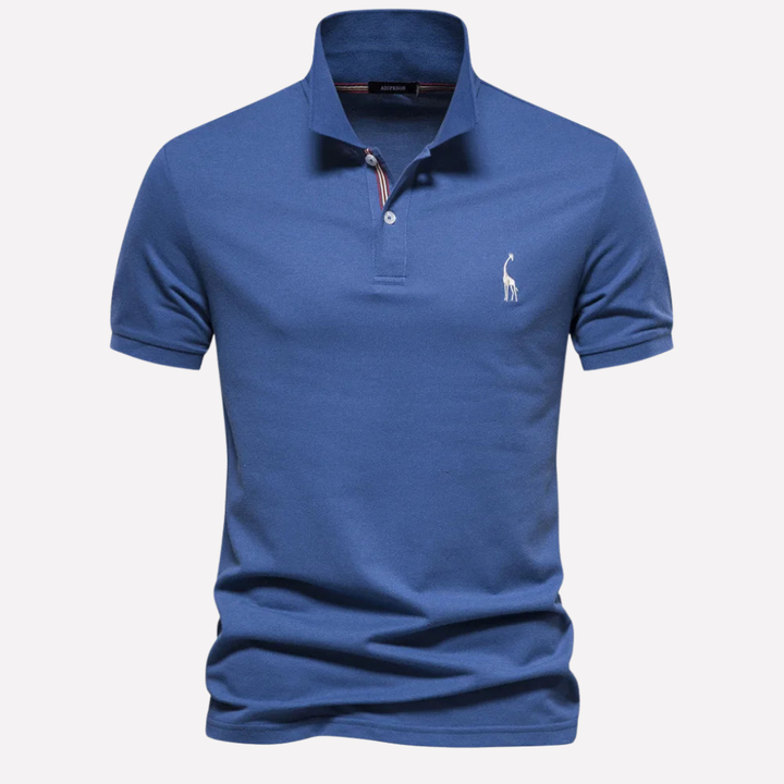 Polo de Algodón Lujoso para Hombres con Bordado de Ciervo