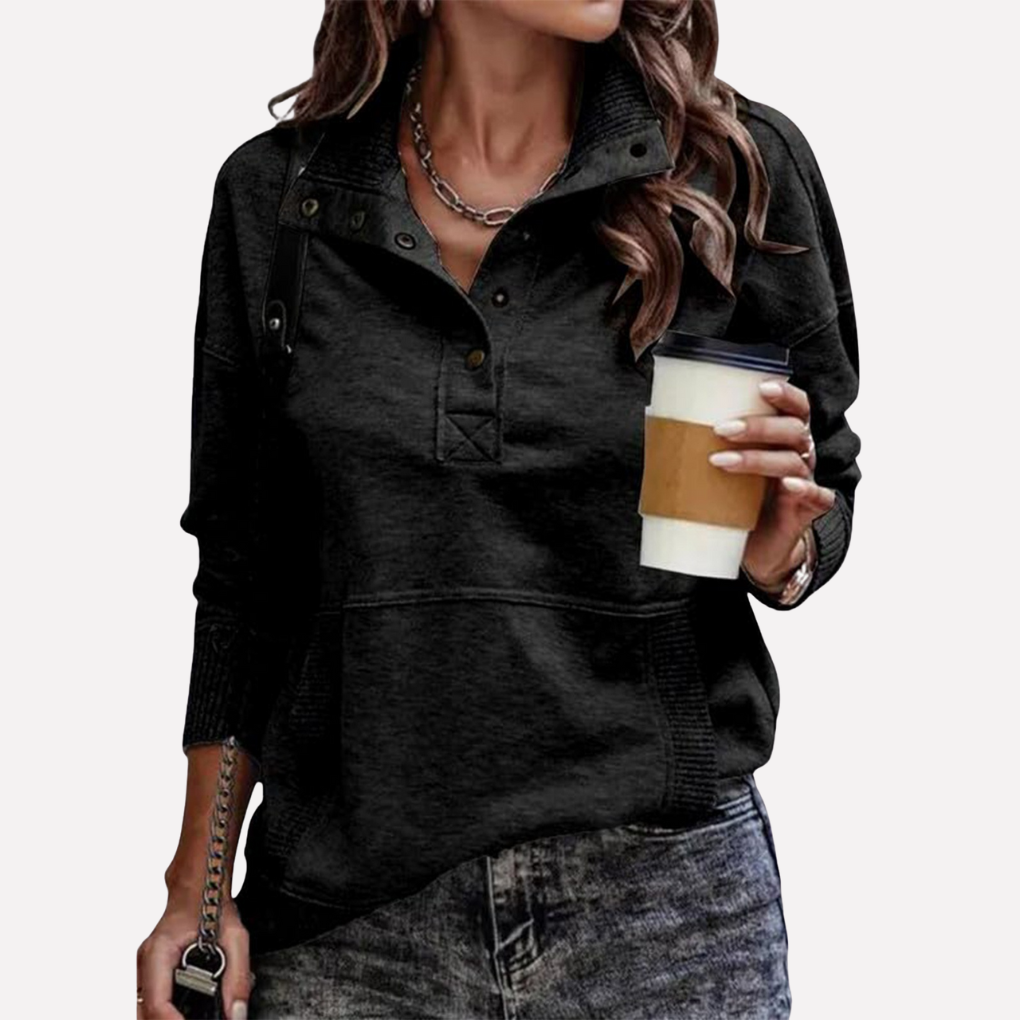 Sudadera Casual de Manga Larga con Cuello Stand