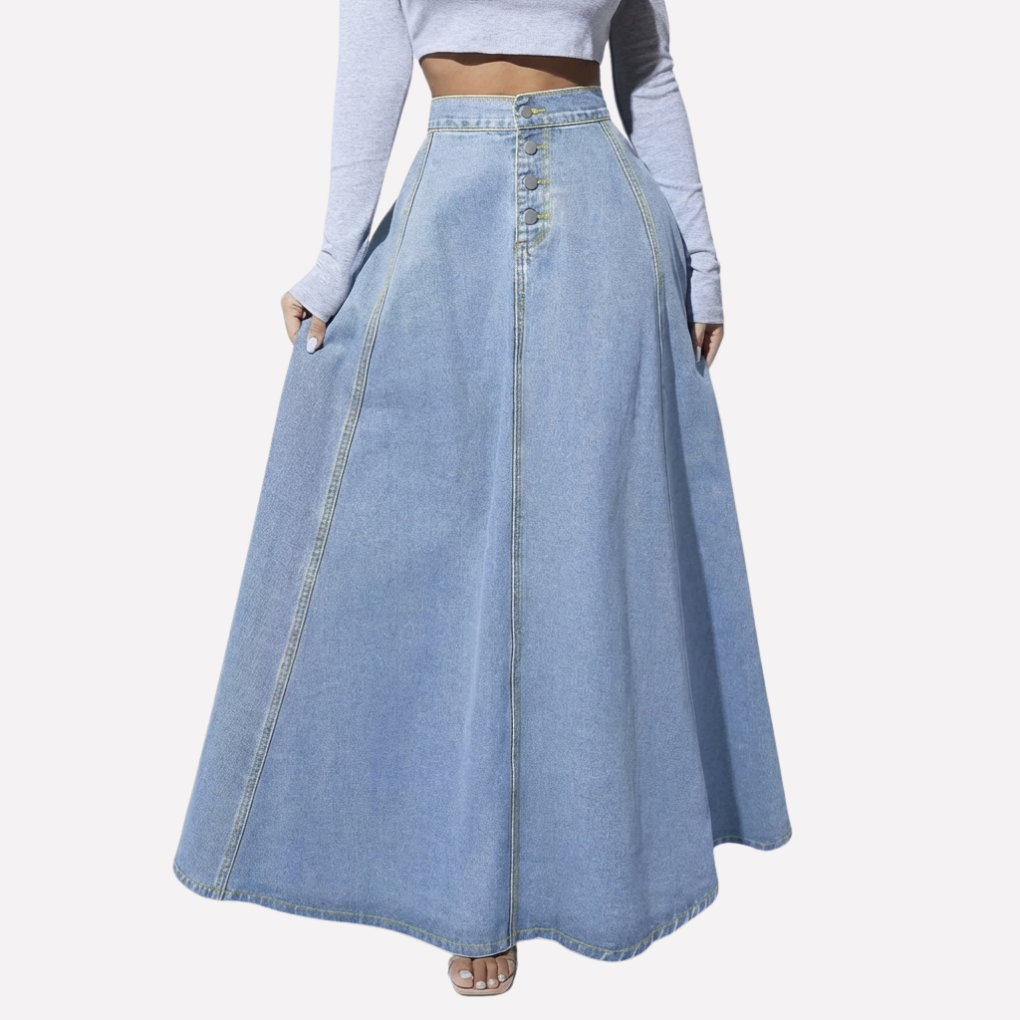 Falda de mezclilla A-Line para mujer