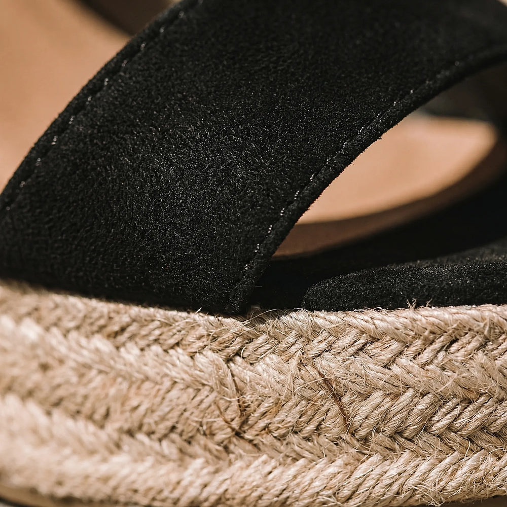 Espadella - Sandalia de cuña de esparto con punta abierta