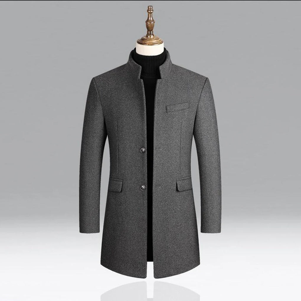 Abrigo Clásico Elegante de Lana para Hombre Capa Formal Timeless