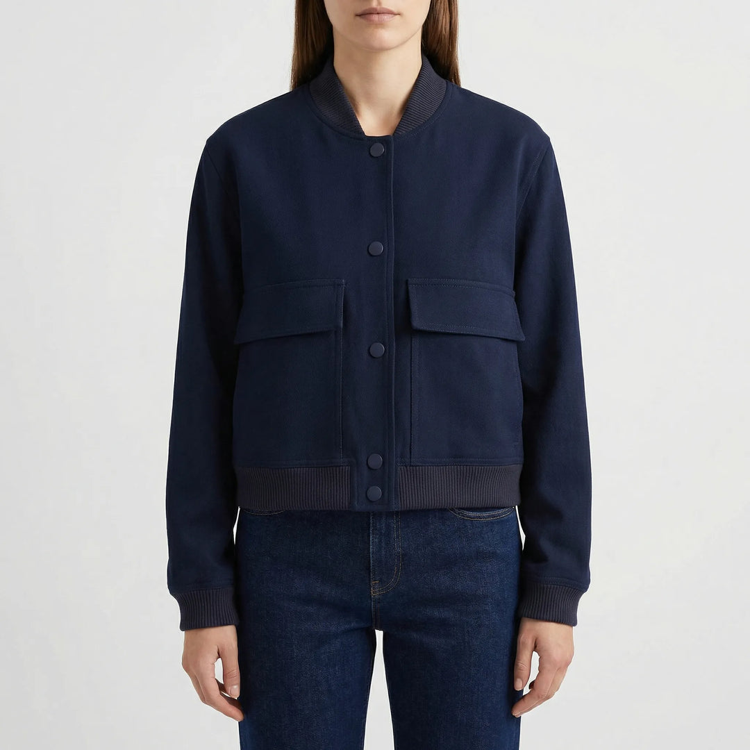 Faunelle - Chaqueta bomber corta informal para mujer
