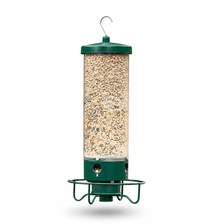 Feedrix - Comedero para pájaros colgante de tubo con aro para percha