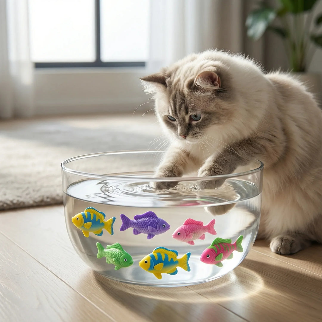 Fintastic - Juguete acuático para gatos con forma de pez que funciona con pilas