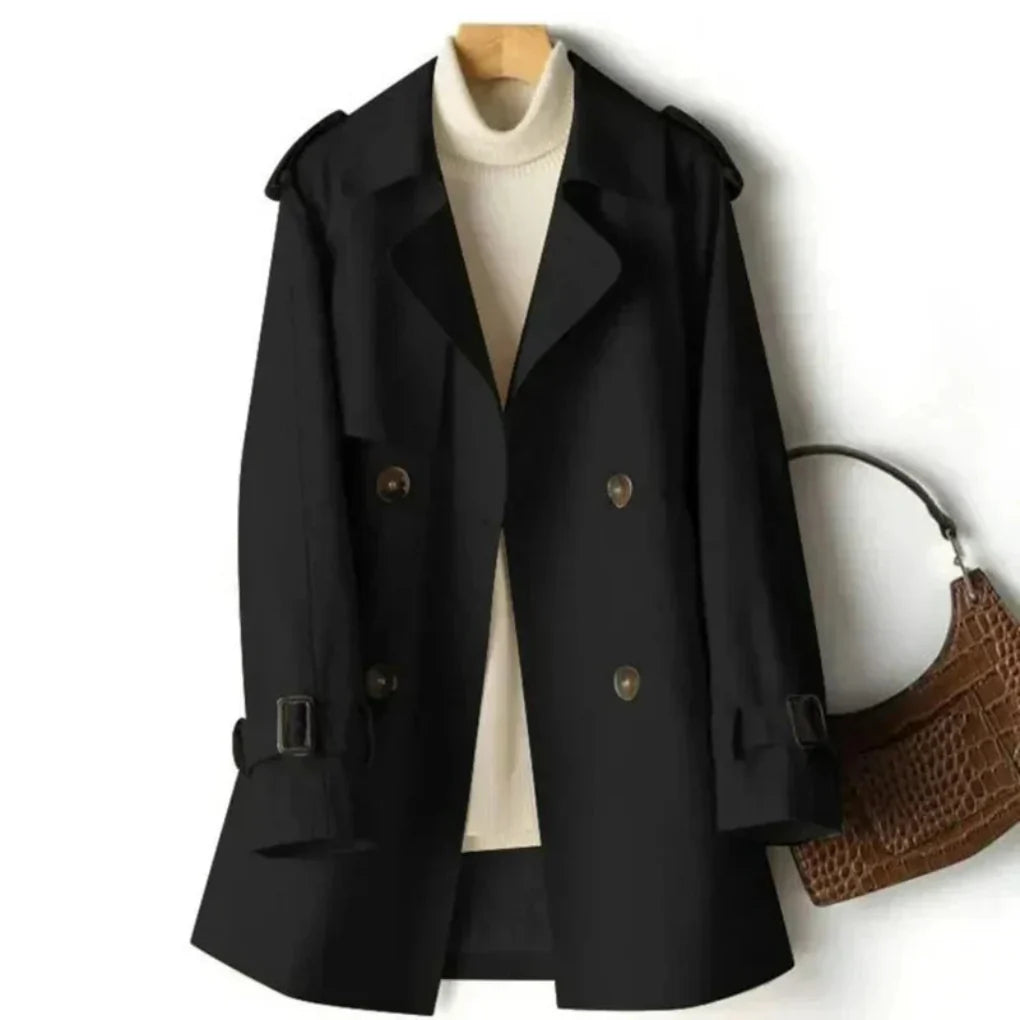 Trench Coat Doble Botón Clásico para Mujeres