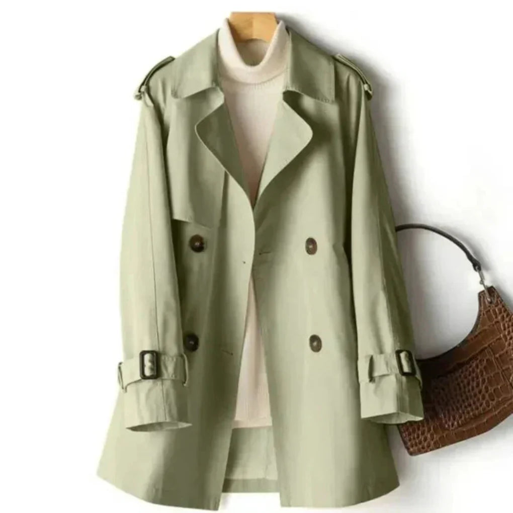 Trench Coat Doble Botón Clásico para Mujeres