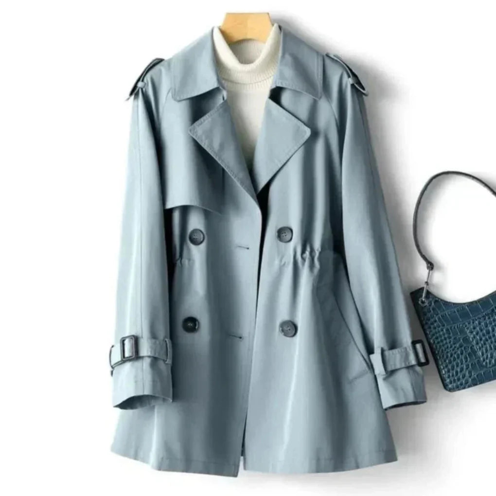 Trench Coat Doble Botón Clásico para Mujeres