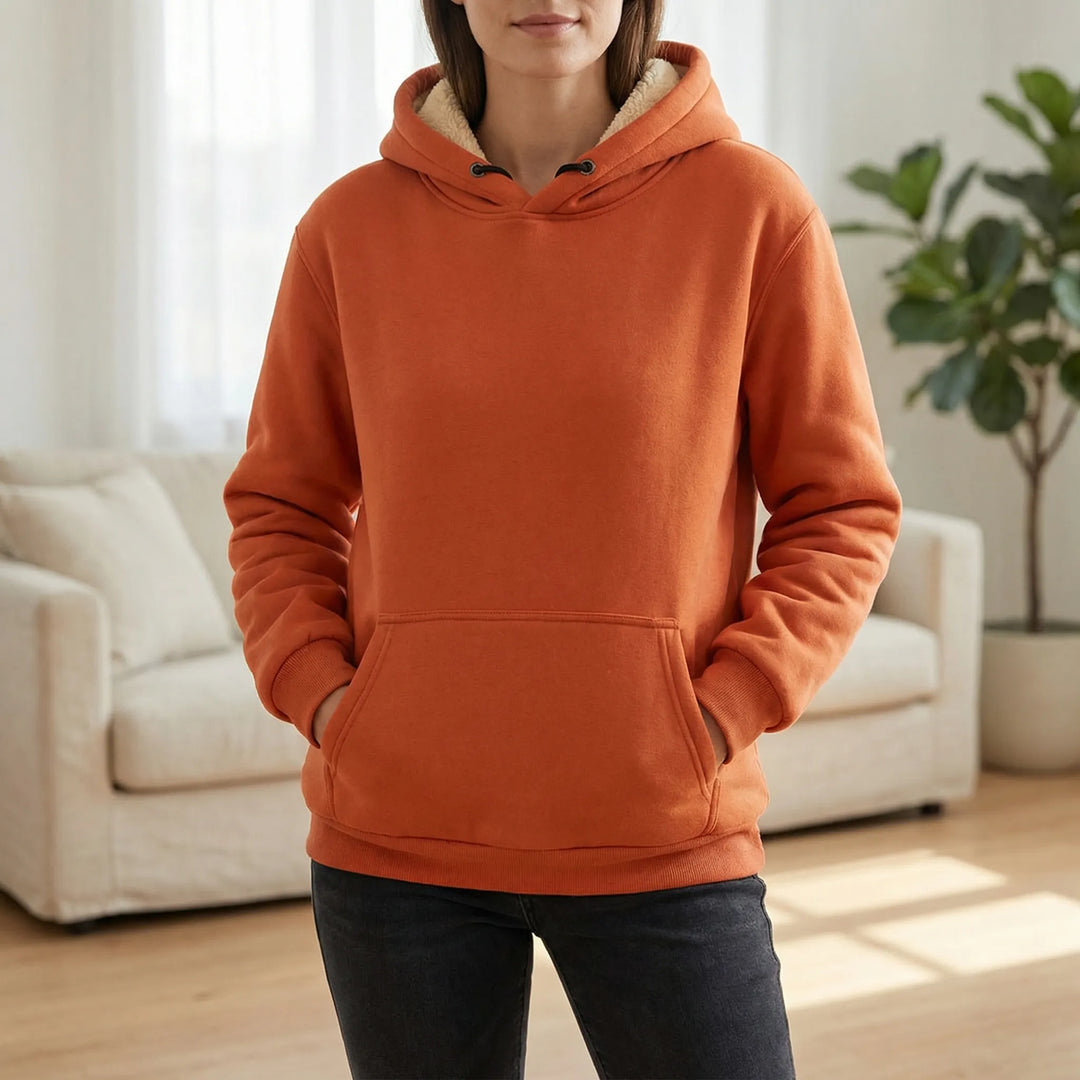 Flecerna - Sudadera con capucha forrada de felpa para mujer