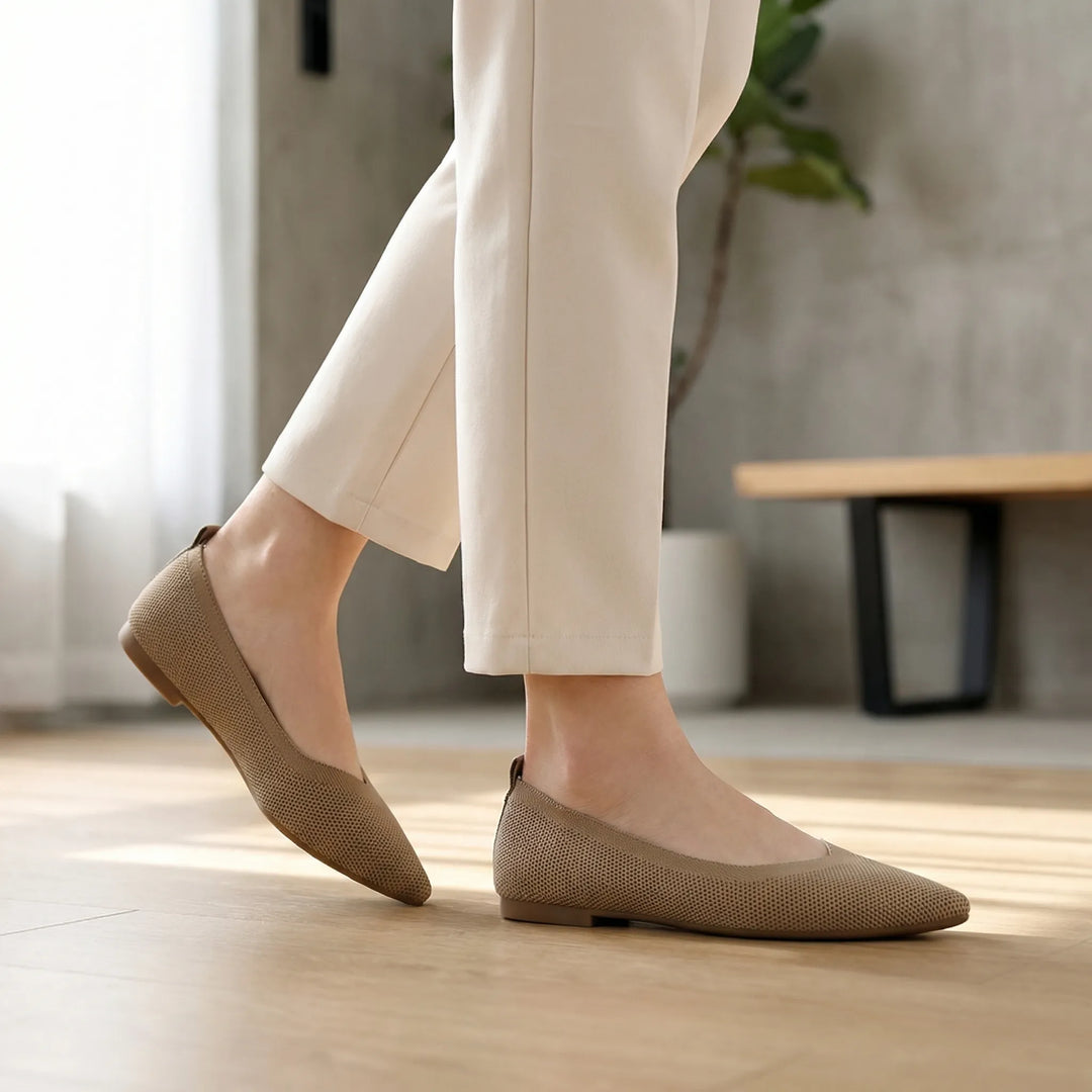 Flettsa - Zapatos planos sin cordones con punta afilada