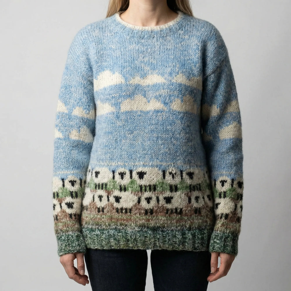 Flocksy - Jersey de corte relajado con estampado de ovejas