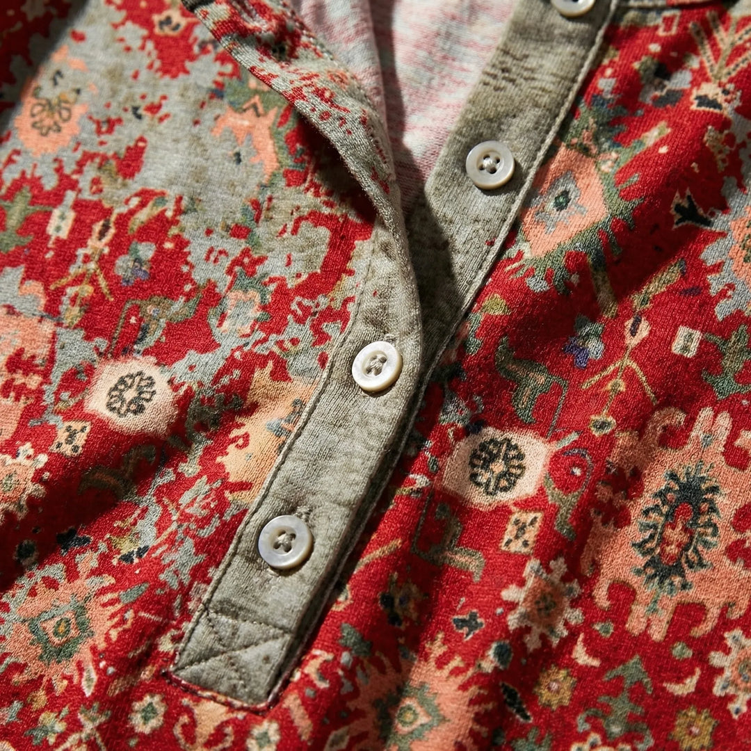 Floraxis - Top bohemio estampado de manga larga