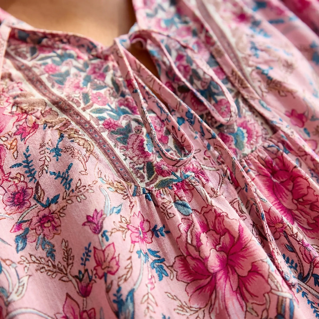 Florindra - Blusa boho con estampado floral