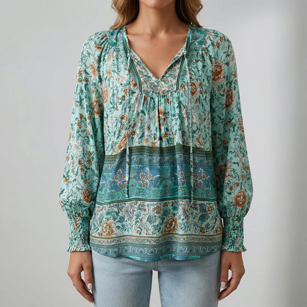 Florindra - Blusa boho con estampado floral