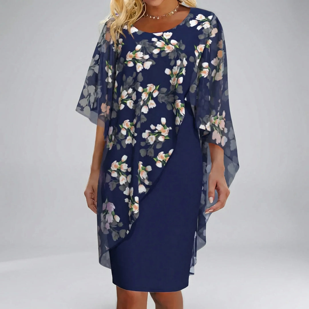 Florvane - Vestido midi con estampado floral para ocasiones especiales