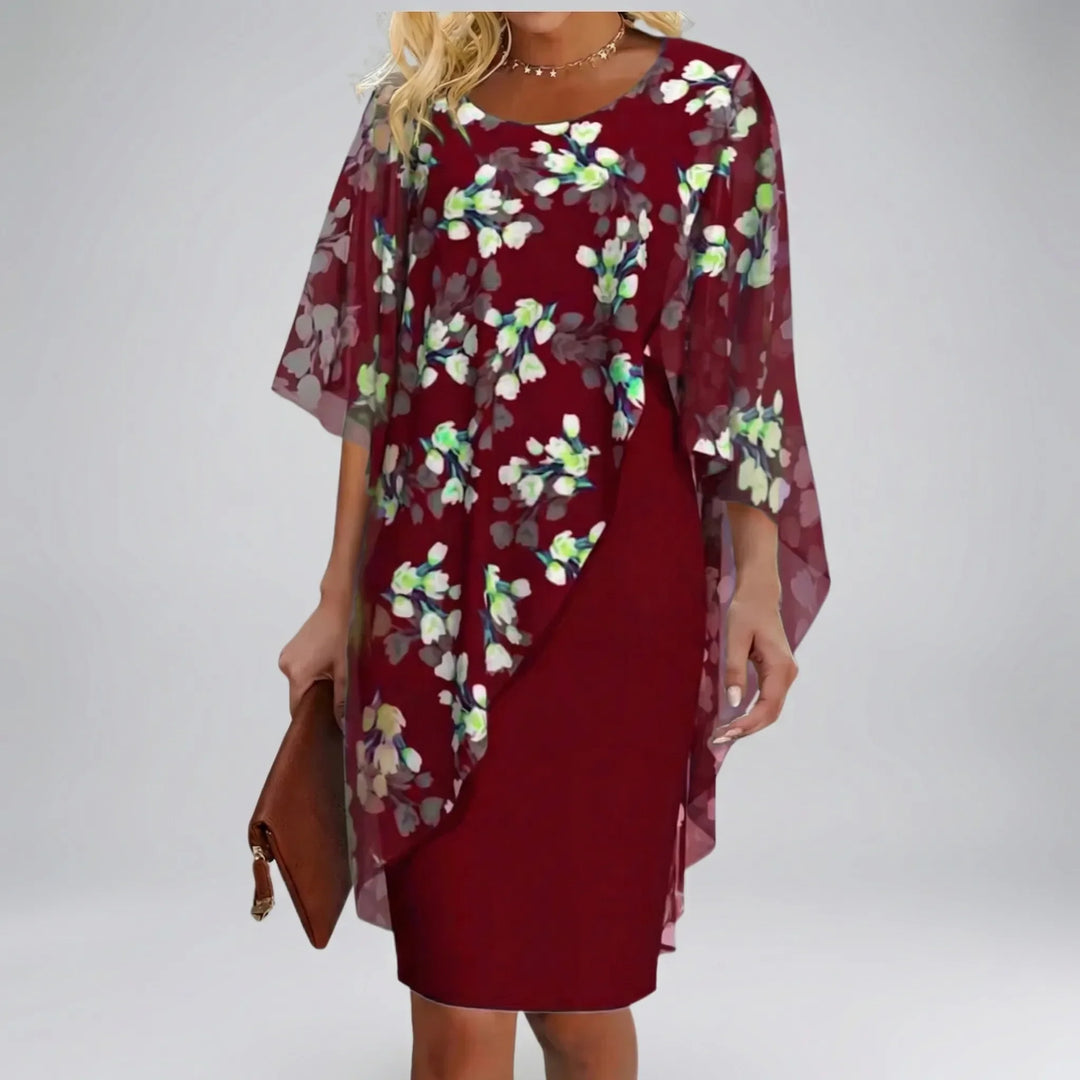 Florvane - Vestido midi con estampado floral para ocasiones especiales