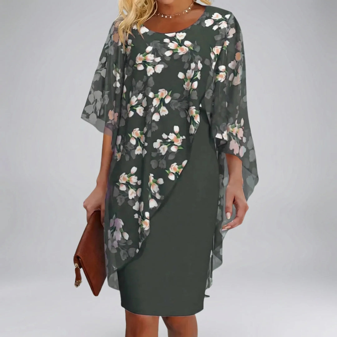 Florvane - Vestido midi con estampado floral para ocasiones especiales