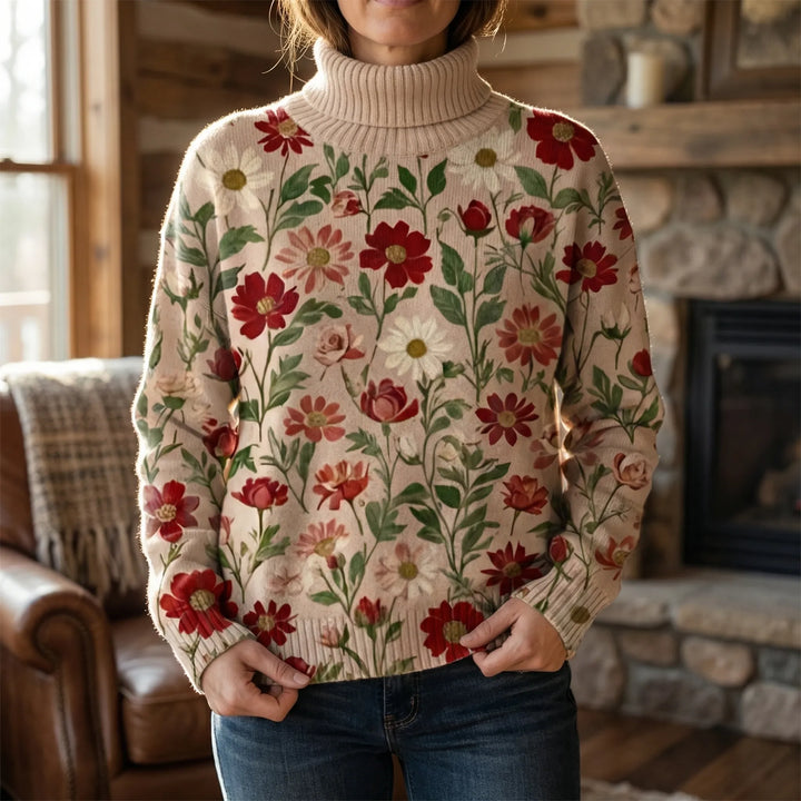 Florwick - Jersey de cuello alto con estampado floral