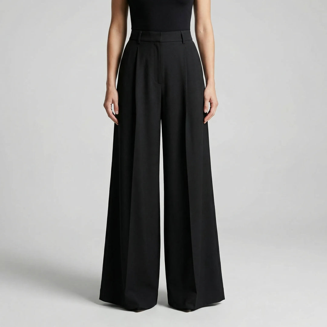Flowana - Pantalones de talle alto, acampanados y de pierna ancha