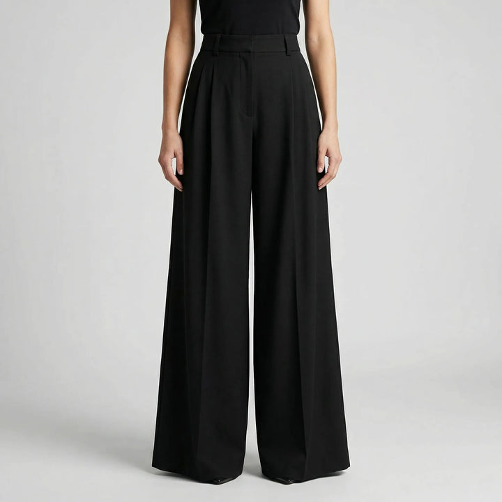Flowana - Pantalones de talle alto, acampanados y de pierna ancha