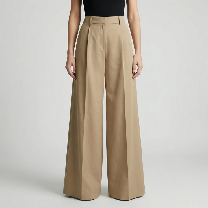 Flowana - Pantalones de talle alto, acampanados y de pierna ancha