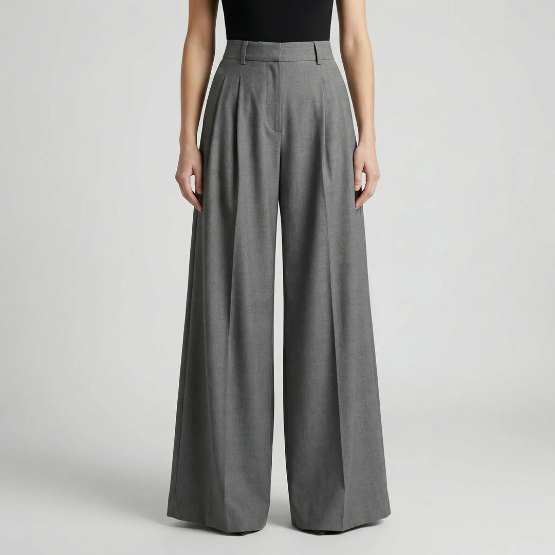 Flowana - Pantalones de talle alto, acampanados y de pierna ancha