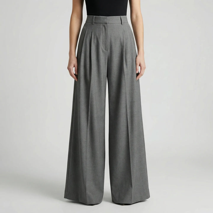 Flowana - Pantalones de talle alto, acampanados y de pierna ancha