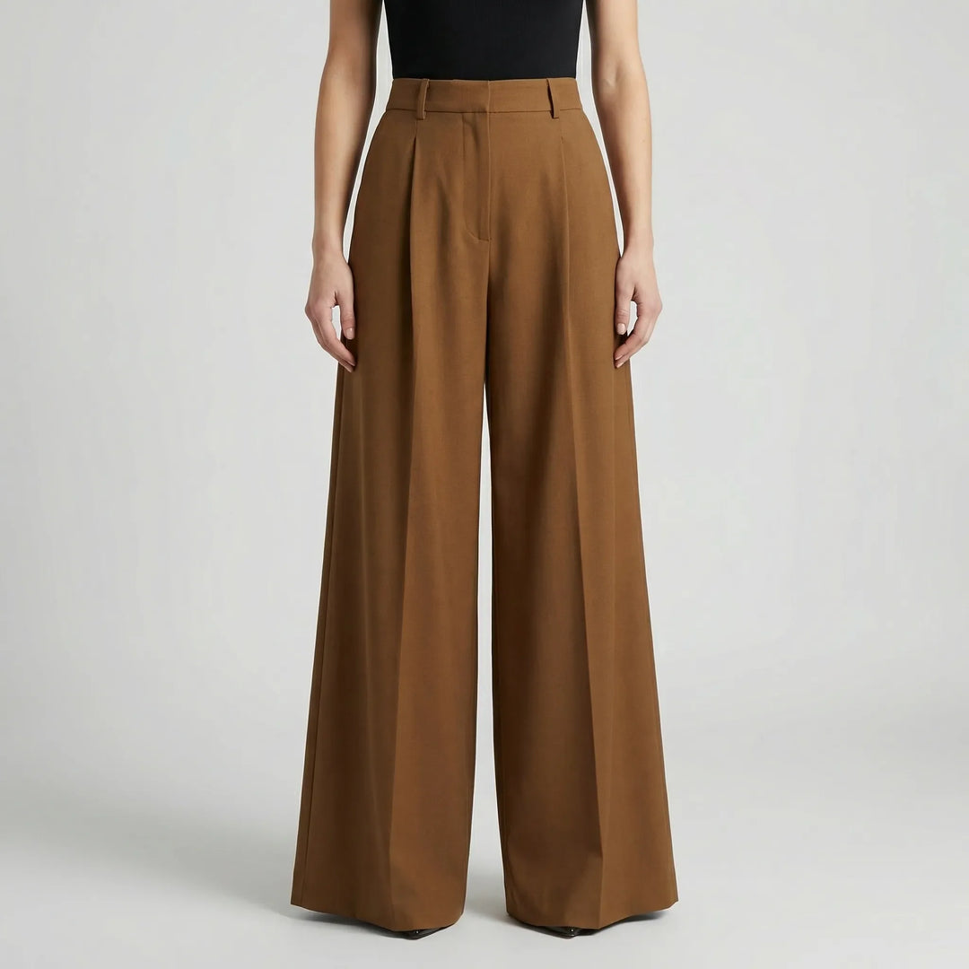 Flowana - Pantalones de talle alto, acampanados y de pierna ancha