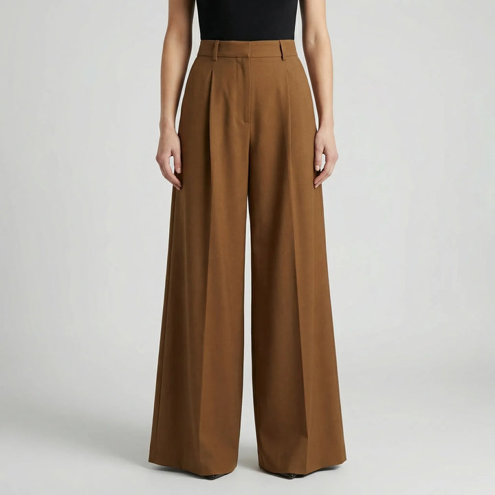 Flowana - Pantalones de talle alto, acampanados y de pierna ancha