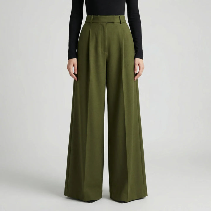 Flowana - Pantalones de talle alto, acampanados y de pierna ancha