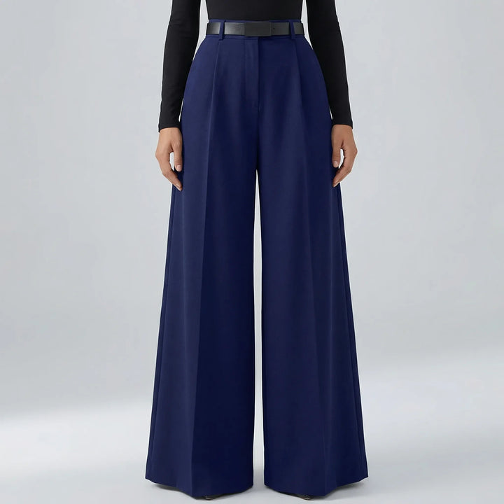 Flowvia - Pantalones largos de talle alto y pierna ancha