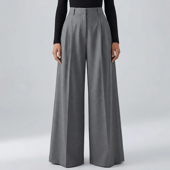 Flowvia - Pantalones largos de talle alto y pierna ancha