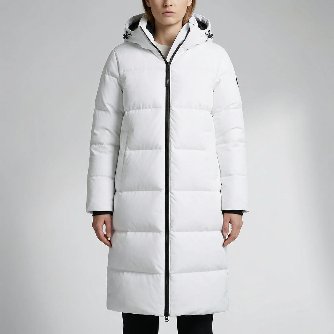 Froskeva - Parka acolchada con capucha hasta la rodilla