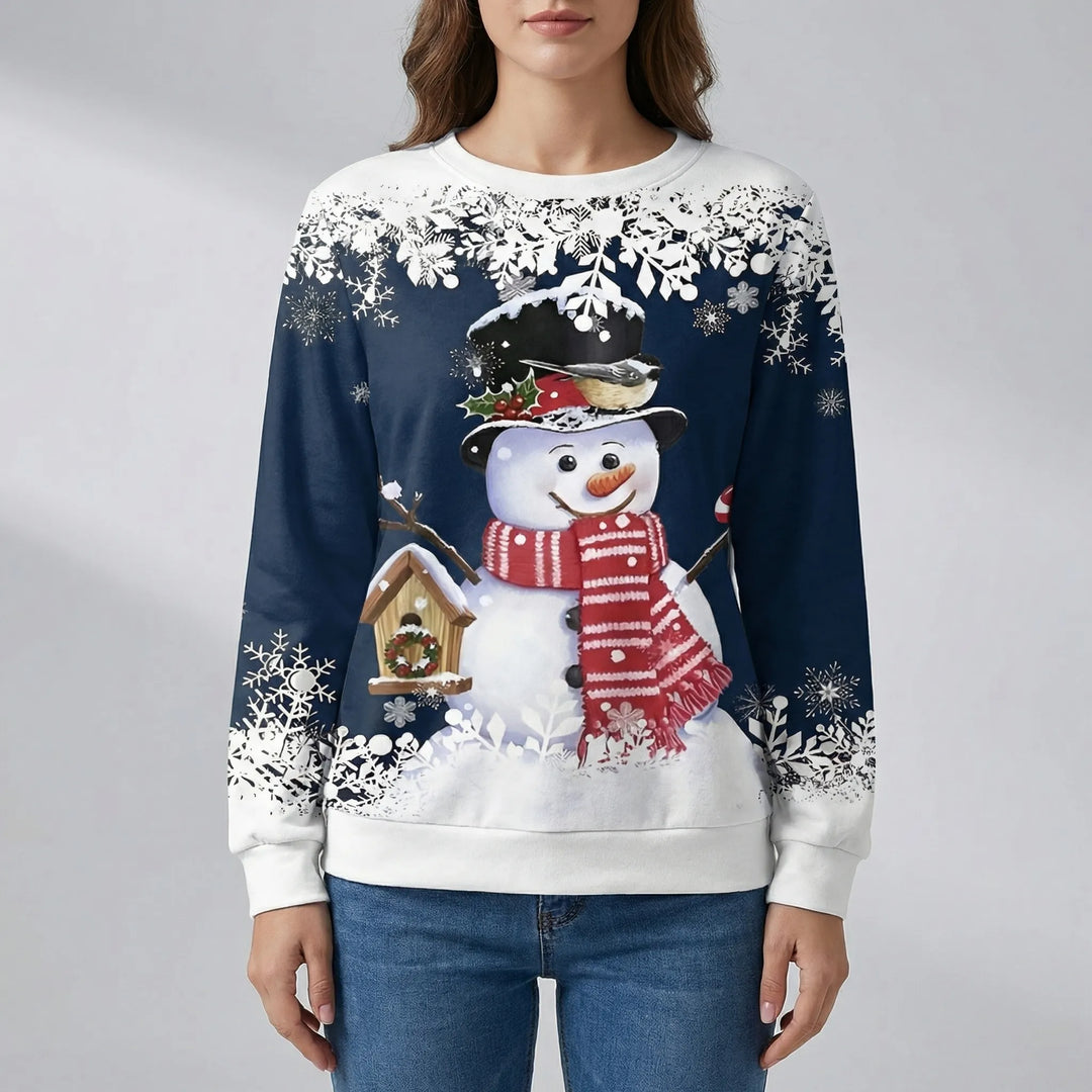 Sudadera con estampado de muñeco de nieve navideño de Frostivelle