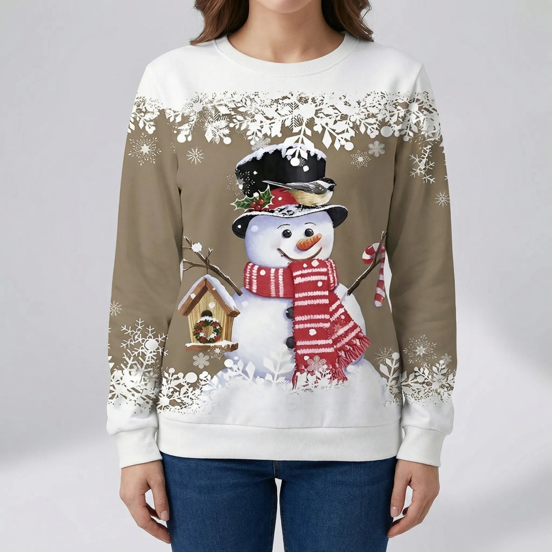 Sudadera con estampado de muñeco de nieve navideño de Frostivelle